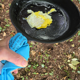 H2gO Purifier used as a potholder on cast iron skillet